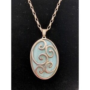 Paola Valentini PV 925 Sterling Silver Necklace Italy Swirl Filigree Pendant